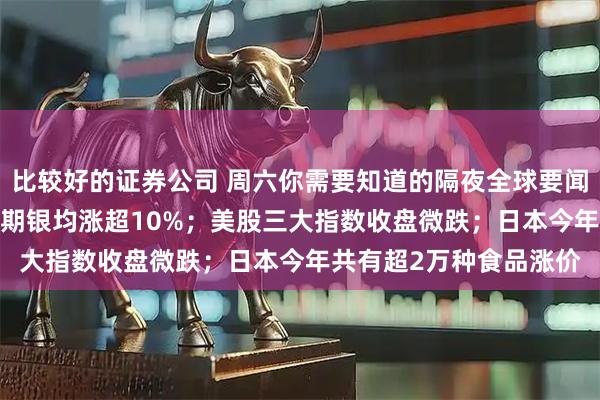比较好的证券公司 周六你需要知道的隔夜全球要闻：现货白银、COMEX期银均涨超10%；美股三大指数收盘微跌；日本今年共有超2万种食品涨价