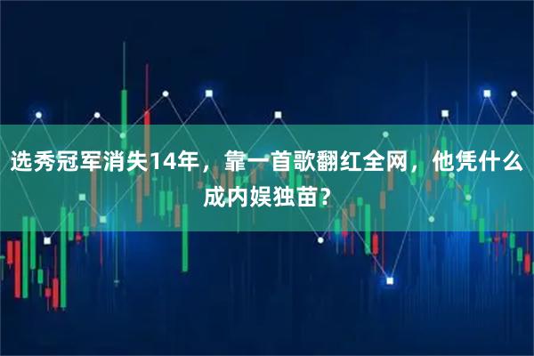 选秀冠军消失14年，靠一首歌翻红全网，他凭什么成内娱独苗？