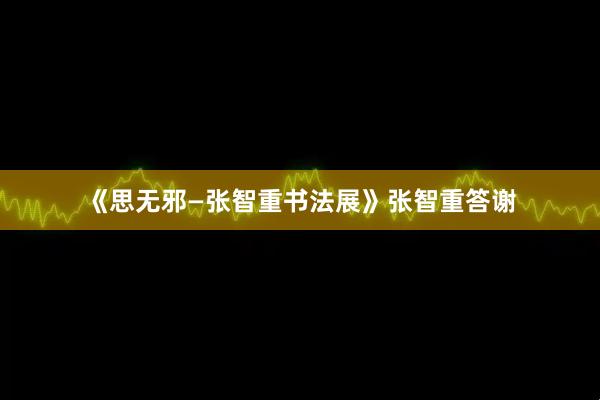 《思无邪—张智重书法展》张智重答谢